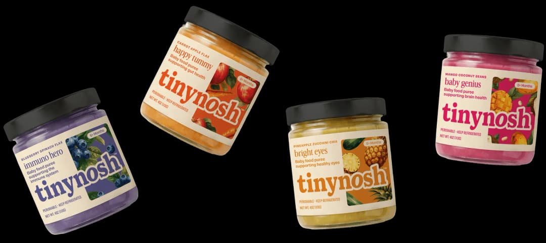 Four jars of TinyNosh