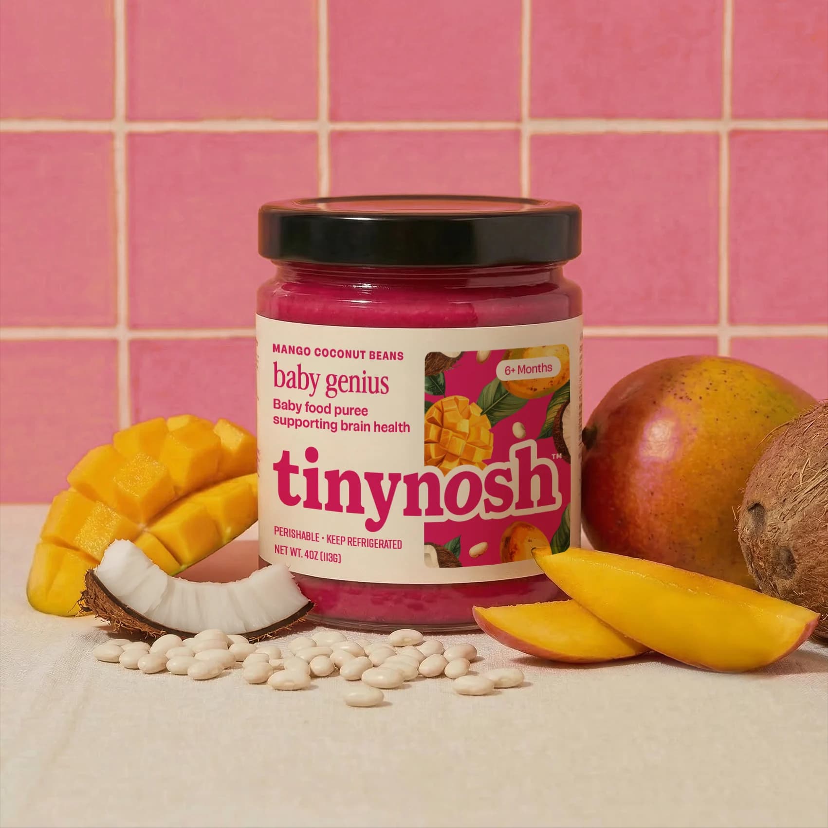 Tinynosh baby genius jar with ingredients